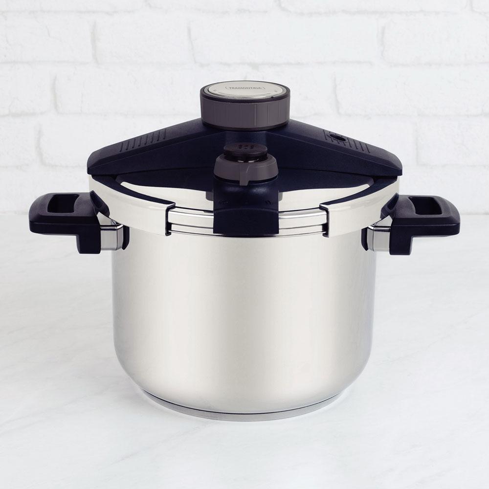 Panela Pressão Presto Aço Inox Fundo Triplo 5 Dispositivos de Segurança 22 cm 6l - Tramontina 62518220