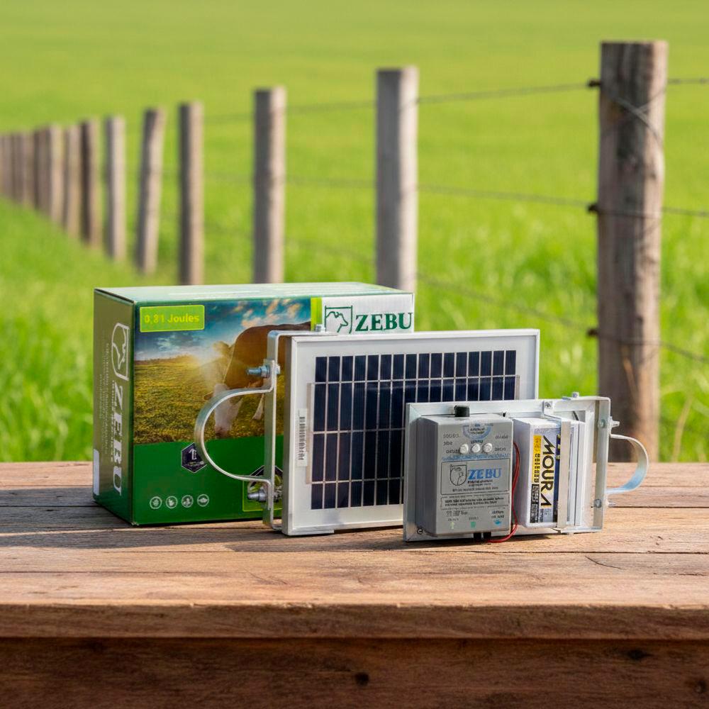 Eletrificador Solar de Cercas C/bateria Pequenas Propriedades Até 4.500m ZS20 BI 12V - ZEBU3375-8