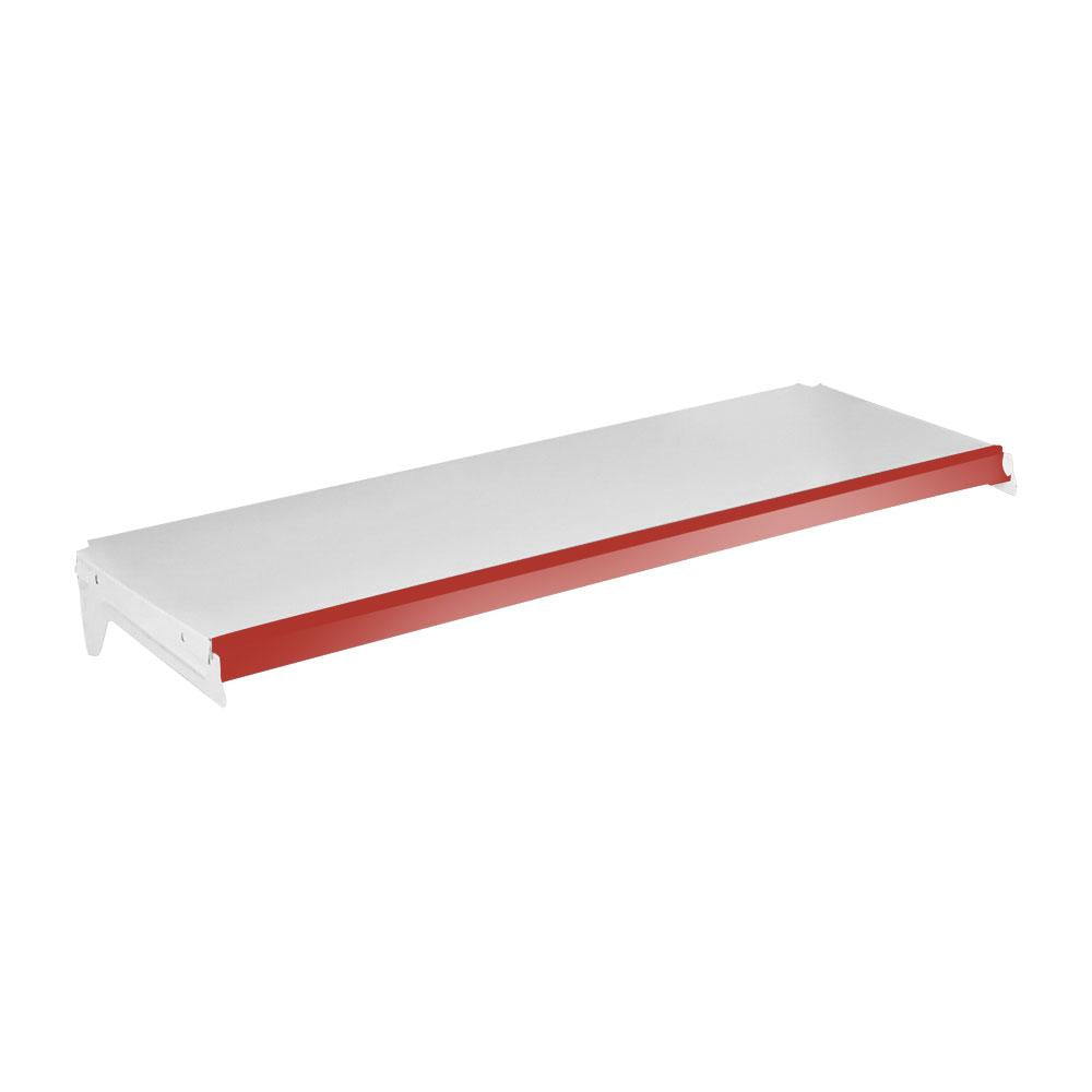 Bandeja Prateleira Com Reforço 30x91 para Gôndolas New Plus Com Porta Etiqueta Vermelho - SA Gôndolas