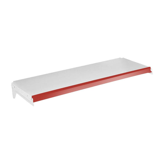 Bandeja Prateleira Com Reforço 30x91 para Gôndolas New Plus com Porta Etiqueta Vermelho - SA Gôndolas
