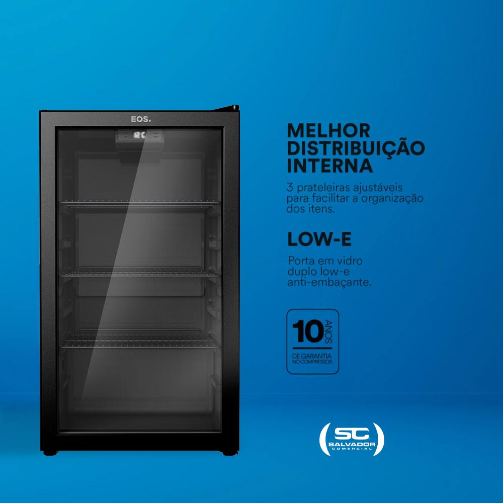 Frigobar 124 Litros Refrigerador Expositor Preto Eco Gelo EEV120P 127V - EOS B168837