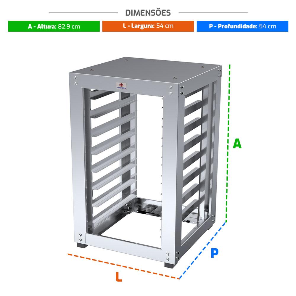 Bancada Mesa em Inox Com 8 Níveis Para Forno Prp-008 Mes-008 - Progás P45146