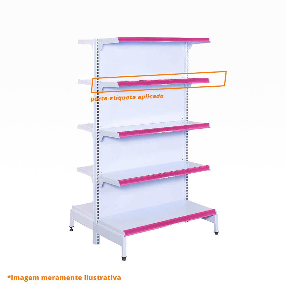 Gôndola Prateleira New Plus 1,70 Central Inicial GCI - Sa Gôndolas Porta Etiquetas Rosa