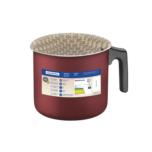 Fervedor Alumínio 12cm 1,1 l Interno e Externo Antiaderente Starflon Vermelho - Tramontina 20329712