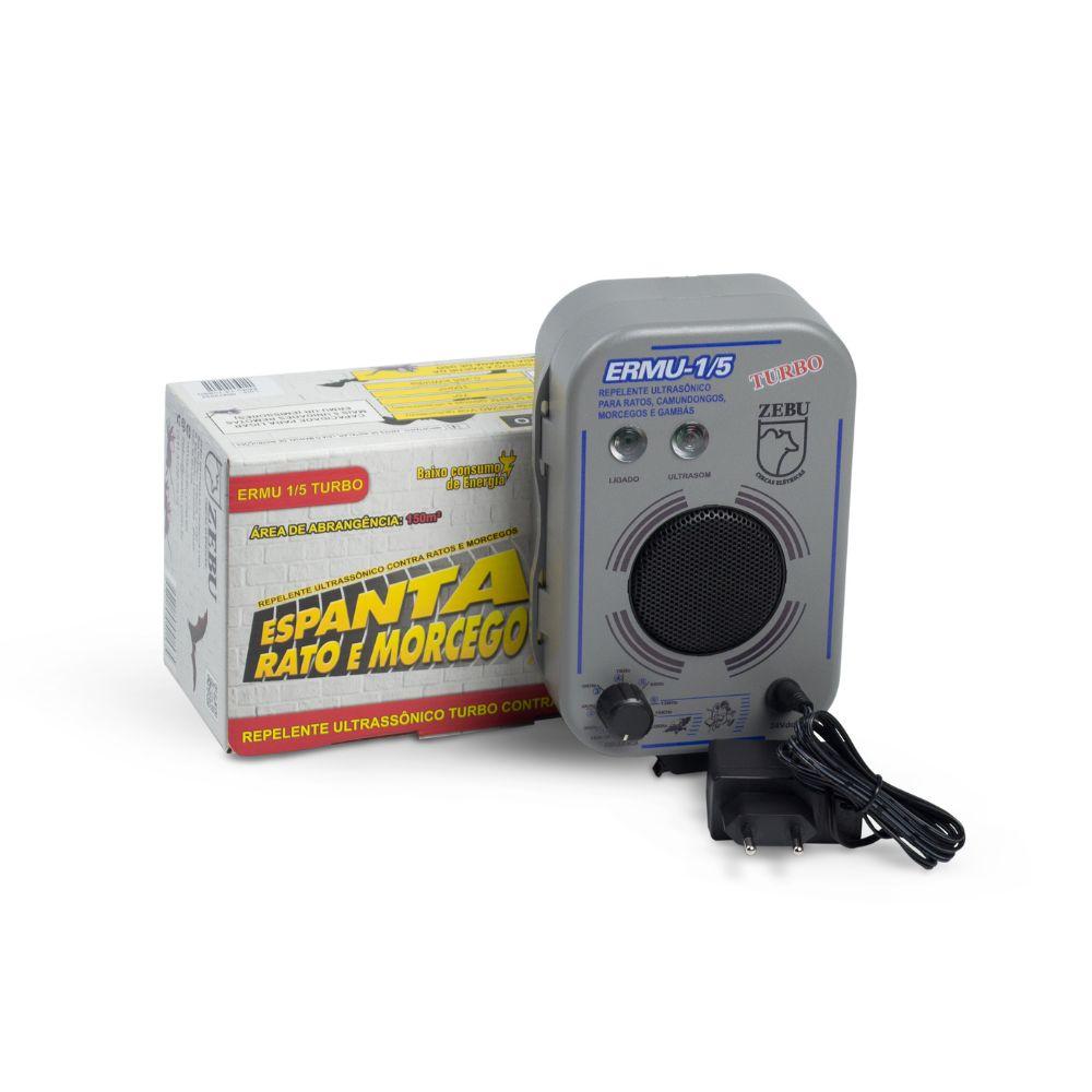 Kit Aparelho Sonoro Espanta Morcegos e Ratos ERMU Turbo + 2 Unidades Repetidoras - Zebu