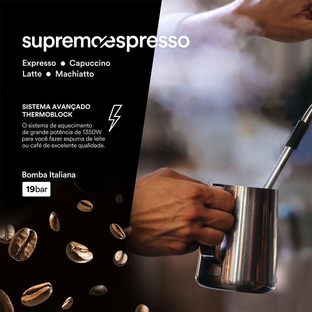 Cafeteira Expresso Italiana 3 em 1 Inox Dupla Saída Cafeteria Ecf01ec 220v - Eos B170566
