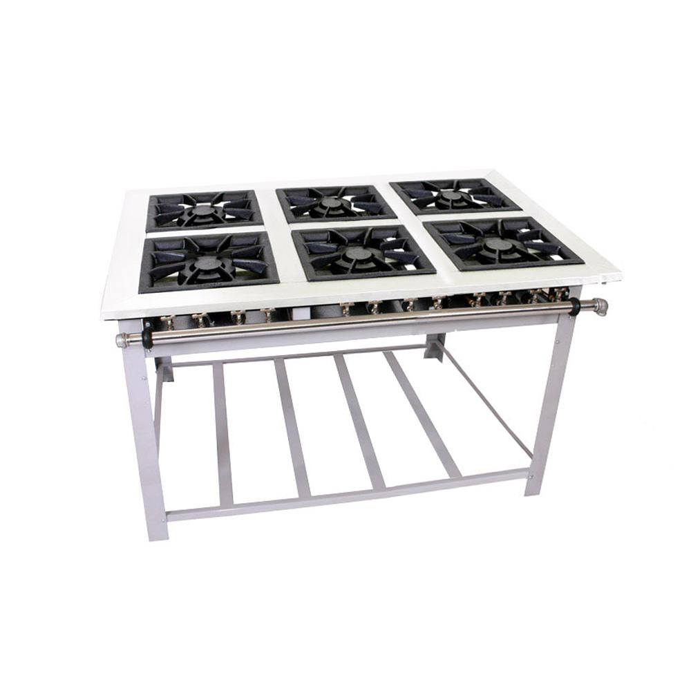 Fogão Industrial 6 Bocas Duplas a Gás Baixa Pressão Maxi Inox 40cm MI6D6 - Venâncio