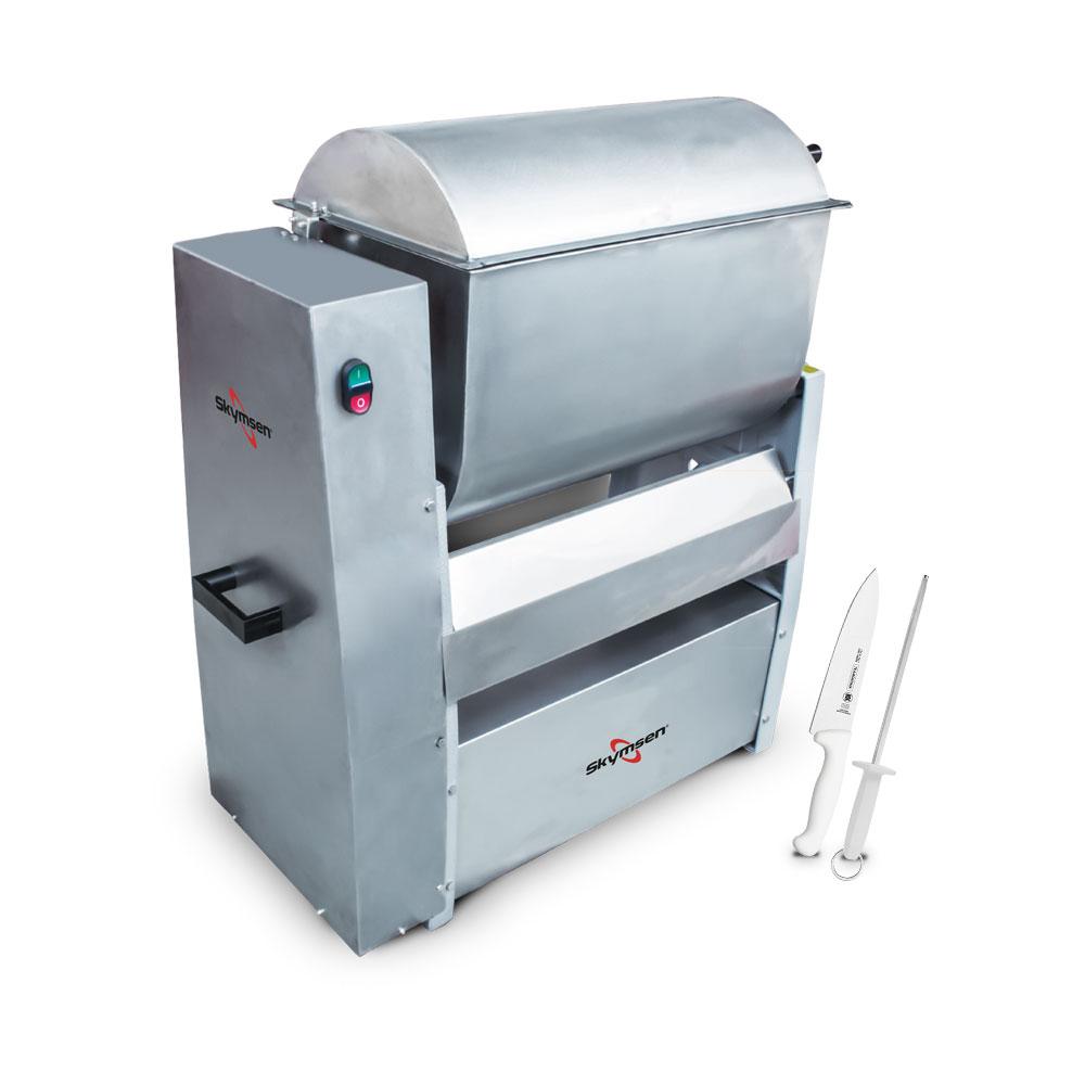 Misturador 50kg Para Carne Com Tampa MMS50I N 220V Skymsen + Faca + Chaira