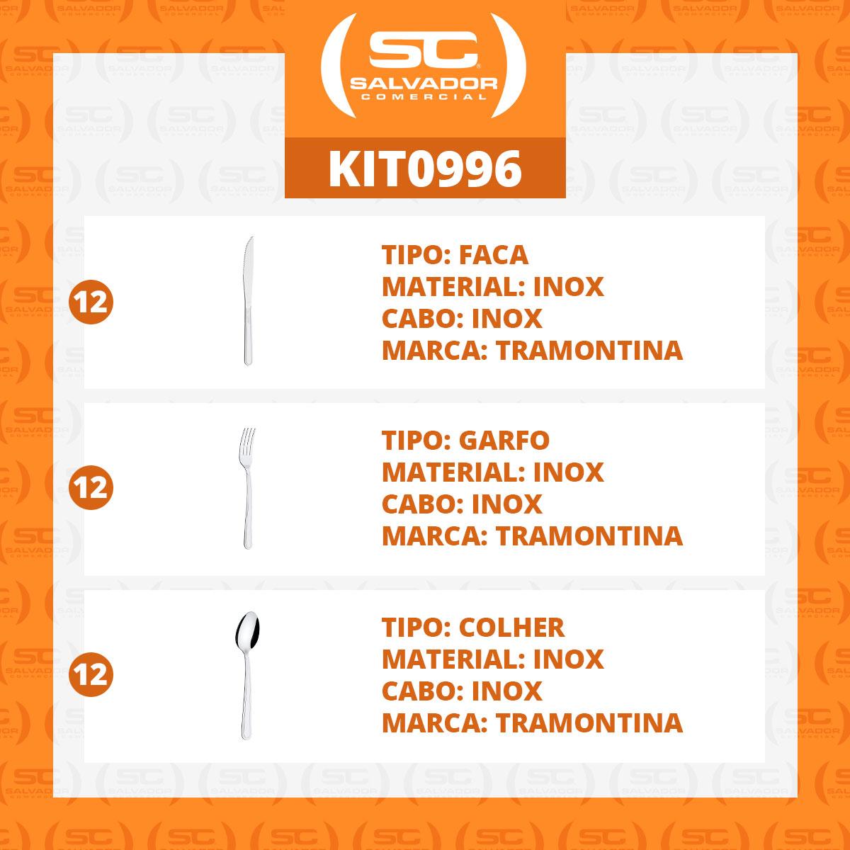 KIT - Jogo de Facas, Garfos e Colheres Búzios 36 Peças em Aço Inox IBAG - Tramontina