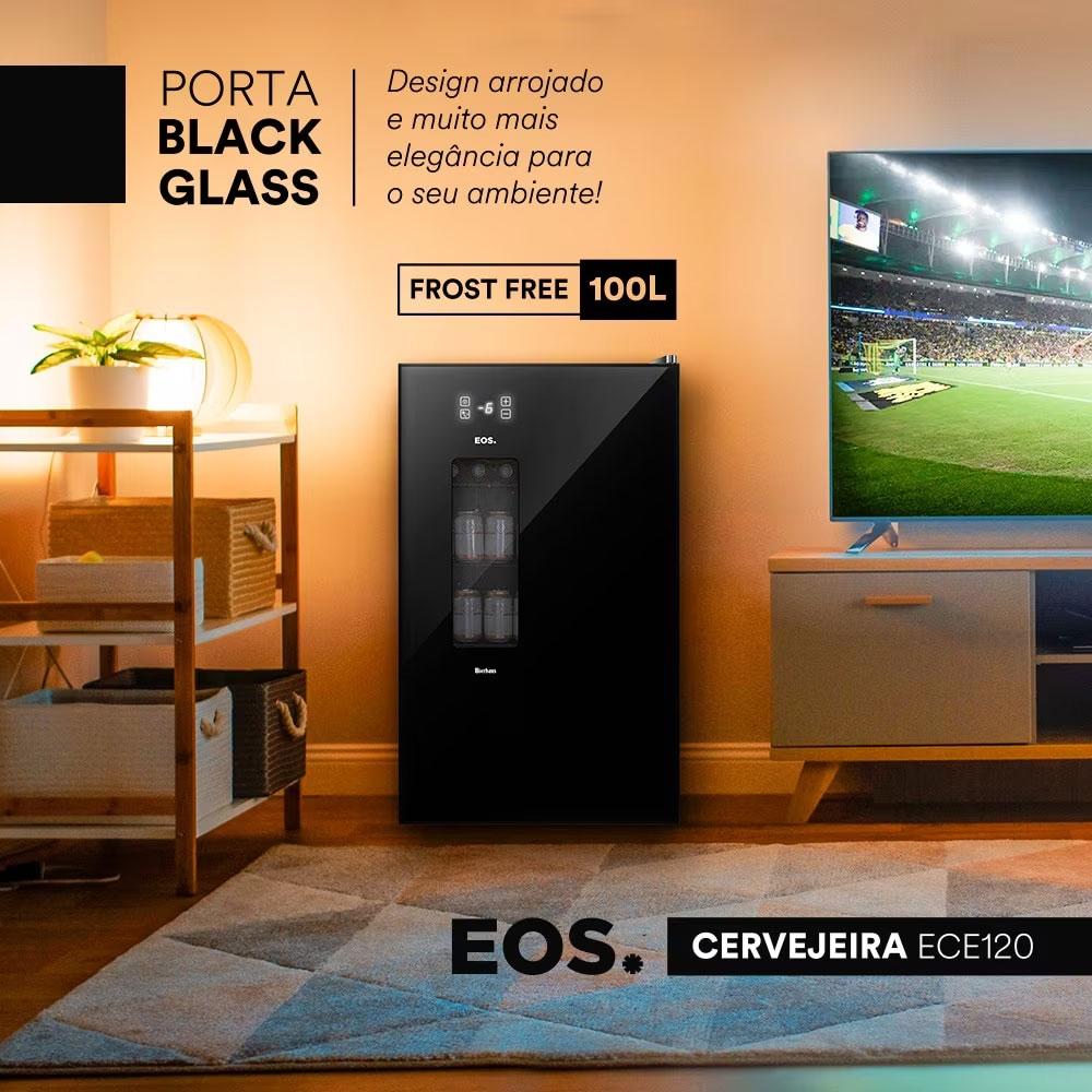Cervejeira Visa Cooler 100L Porta Com Visor -6°C a 18ºC Black Glass ECE120 Bierhaus 220V - EOS B187156