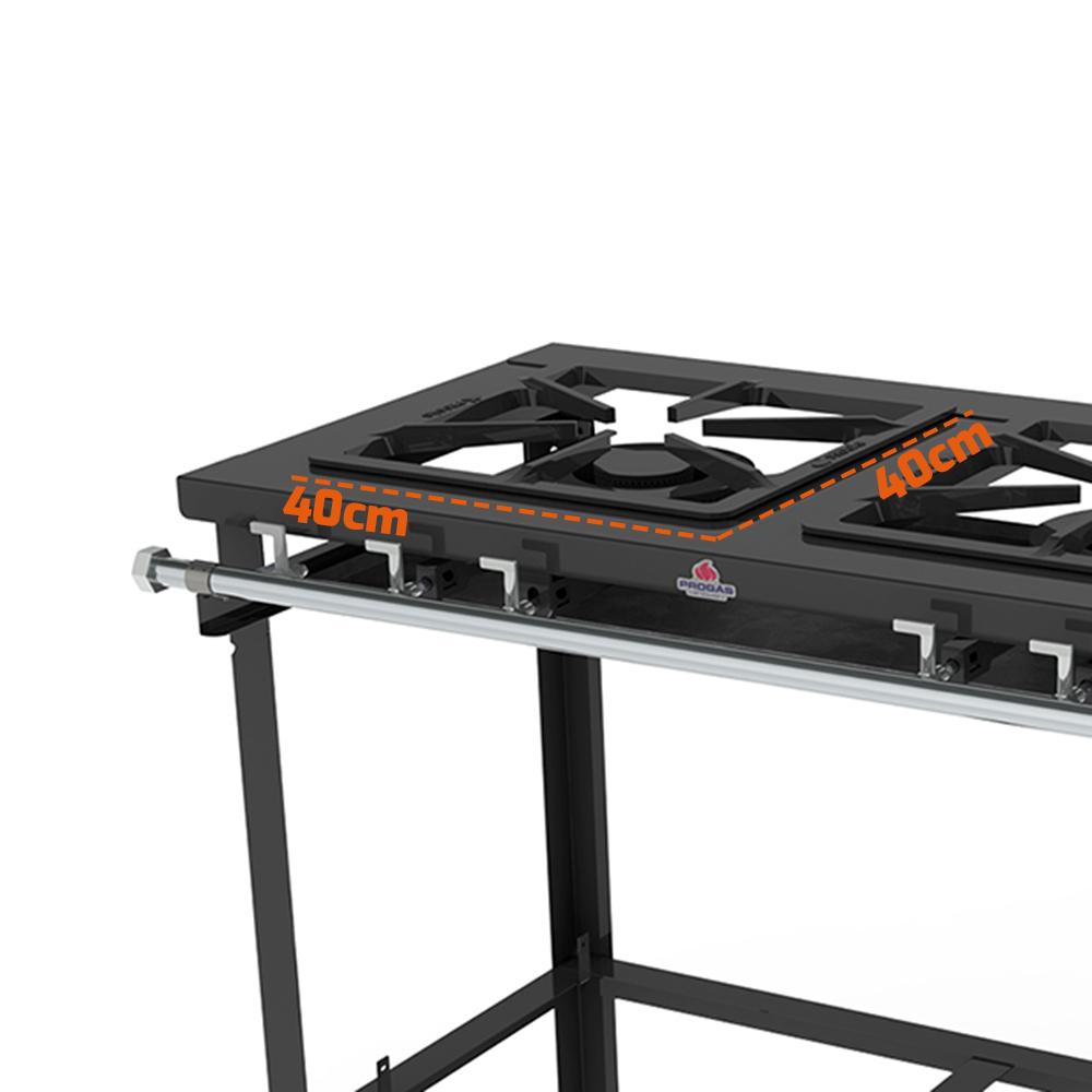 Fogão Industrial 2 Bocas Duplas Com Espera Para Forno PMD-200F – Progás