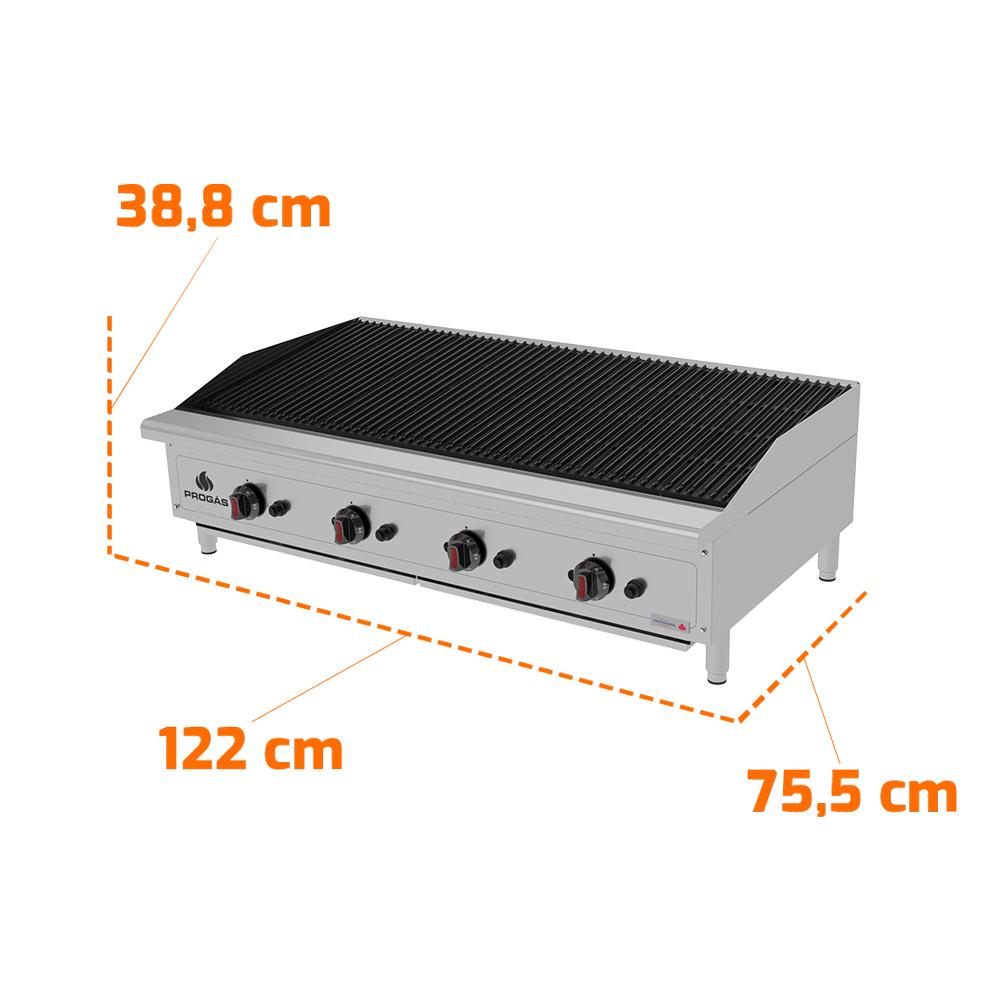 Char Broiler a Gás Profissional Inox Para Lanchonetes 120cm PRO-120CB - Progás P44605