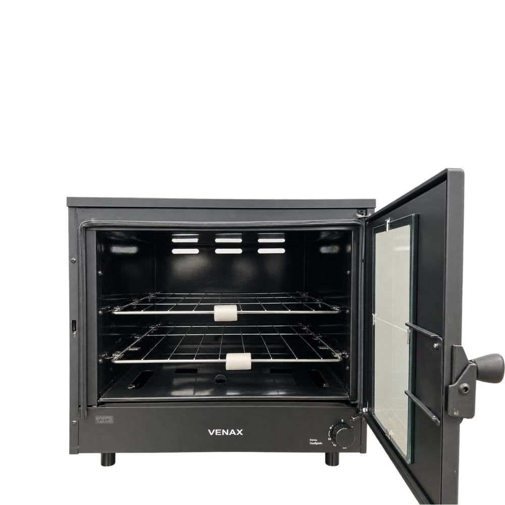 Seminovo - Forno Industrial  FI 77l de Bancada Preto Interno Esmaltado Gas GLP FI77SB - Venax 21384