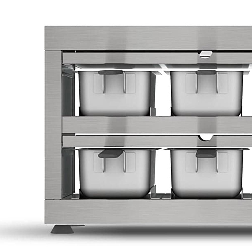 Conservador de Proteínas Profissional Digital 50 a 100ºC 800W 4 Cubas 1/3 COPROH4 220V - Red Chameleon