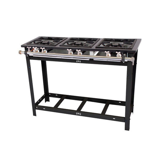 Fogão Industrial Extra Gás Baixa Pressão 3 Bocas Duplas com Pé e Espera para Forno E3D3PE - Venâncio