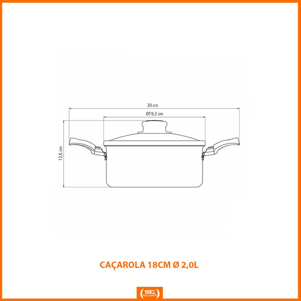 Caçarola Turim Alumínio Chumbo Antiaderente 2,0l + Faqueiro Ipanema 24pc + Tábua e Facas - Tramontina