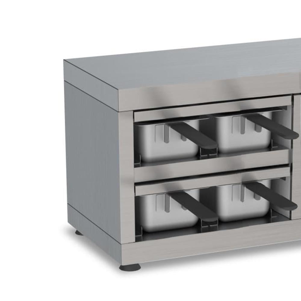 Conservador de Proteínas Profissional Digital 50 a 100ºC 800W 4 Cubas 1/3 COPROH4 220V - Red Chameleon