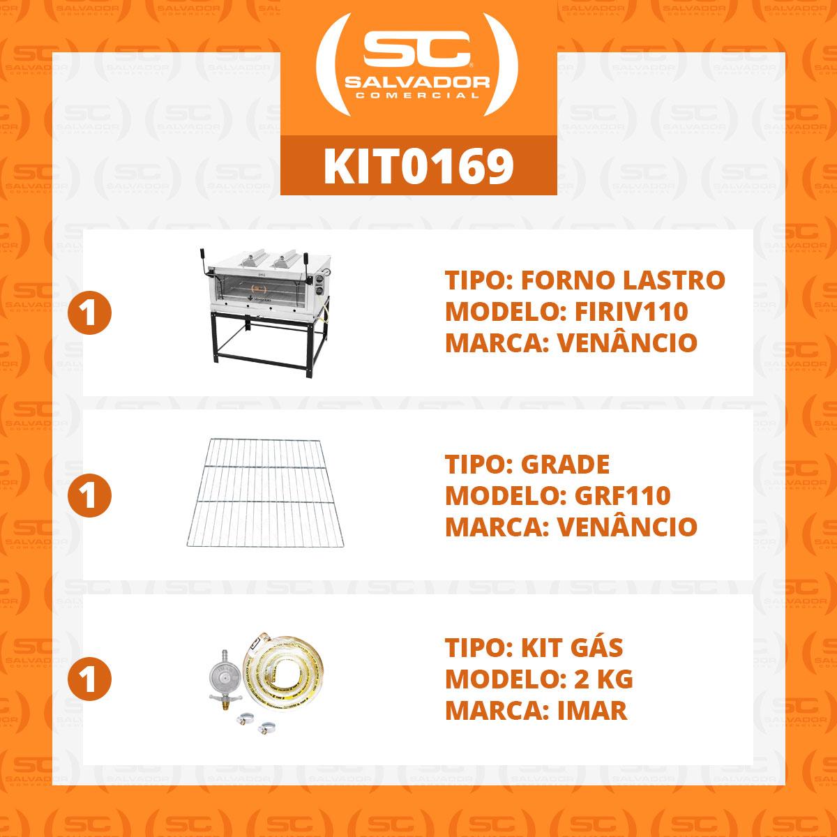 Kit - Forno Gás Industrial Roma Inox Infravermelho Firiv110 + Grade Extra + Kit Gás 2kg