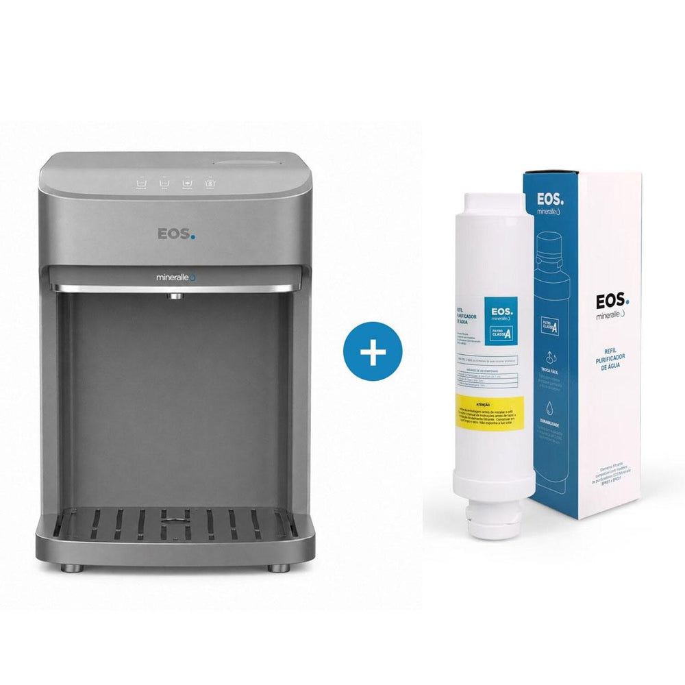 Bebedouro Purificador de Água Mineralle Digital Touch Compressor Prata EPC08S 127v - Eos B209324