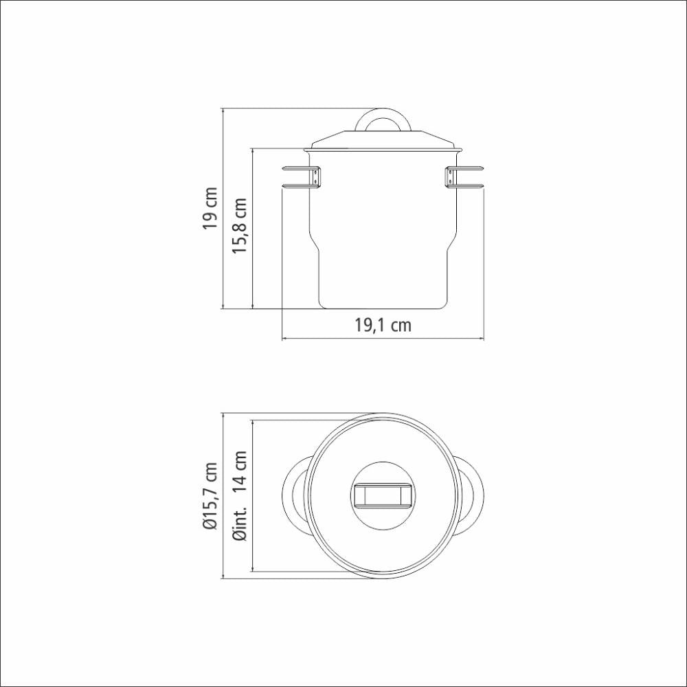 Cuscuzeira Solar em Aço Inox Com Alças e Tampa 14 cm 2,2 l - Tramontina 62519140