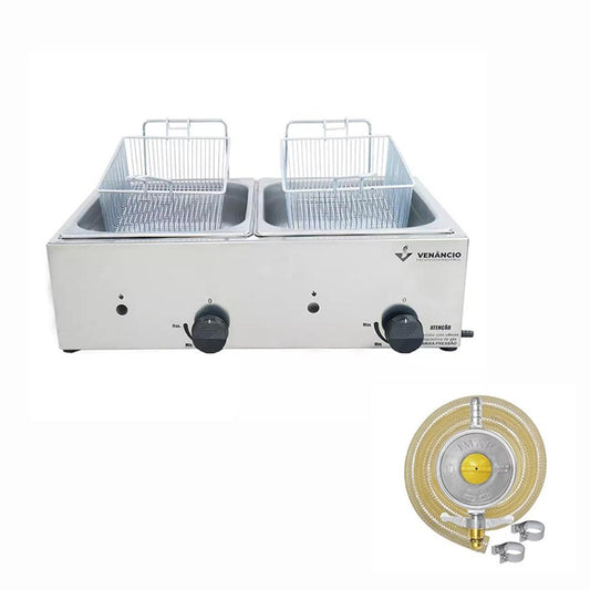 Kit - Fritador Gás 2 Cubas 1/2 Sfg212 + Kit Gás - Venâncio