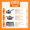 Fogão Cooktop Inox a Gás 4 Bocas 1 Dupla Ecg04 Eos + 2 Panelas Tramontina Turim