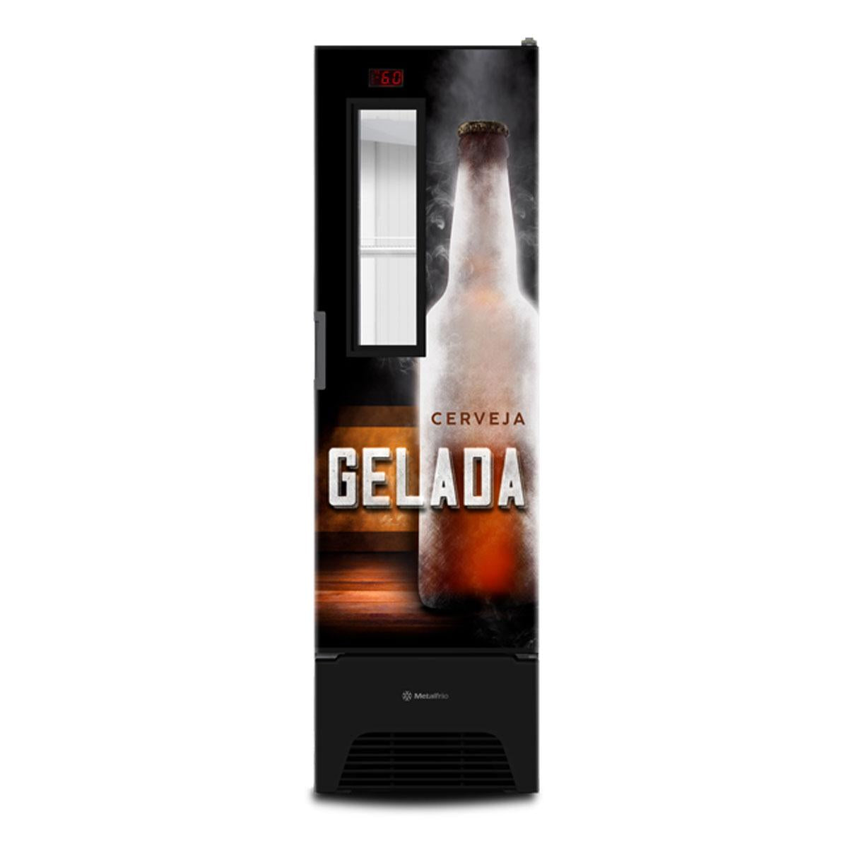 Cervejeira Expositor Vertical Porta Sólida 300/336 Litros Vn28fp Optima Adesivada 220v - Metalfrio