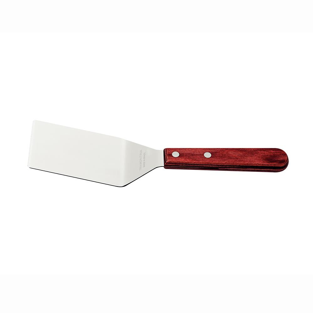 Espátula Fritura Para Chapa Lâmina Inox Cabo Madeira Polywood Vermelho 4" - Tramontina 21165174