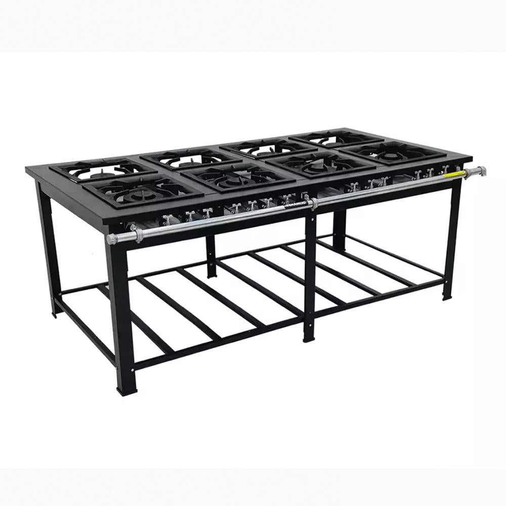 Fogão Industrial 8 Bocas 4 duplas a Gás Baixa Pressão Maxi 40x40 M8D4 - Venâncio