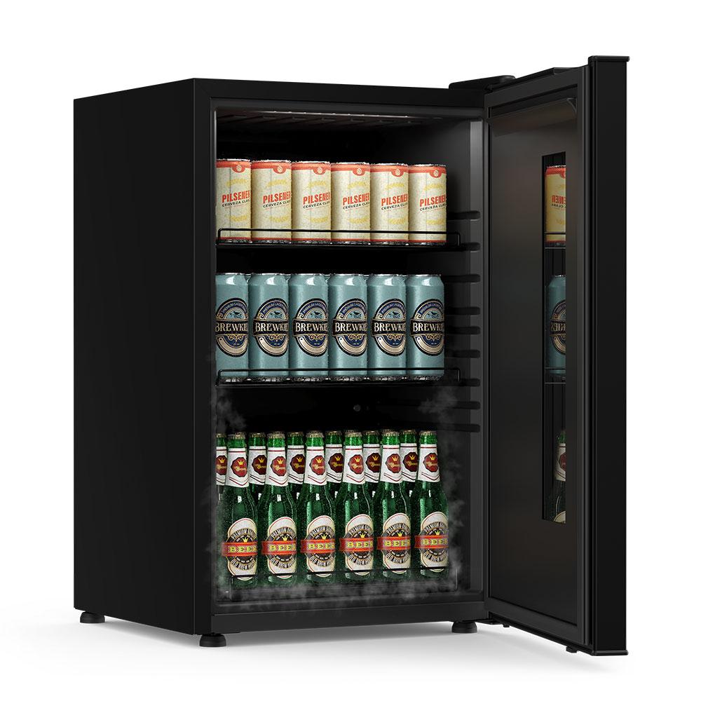 Cervejeira Beer Maxx Preto Onix One Inverter 98/114L Porta Com Visor Digital +2°C a -6ºC VN12TPP 127V - Metalfrio