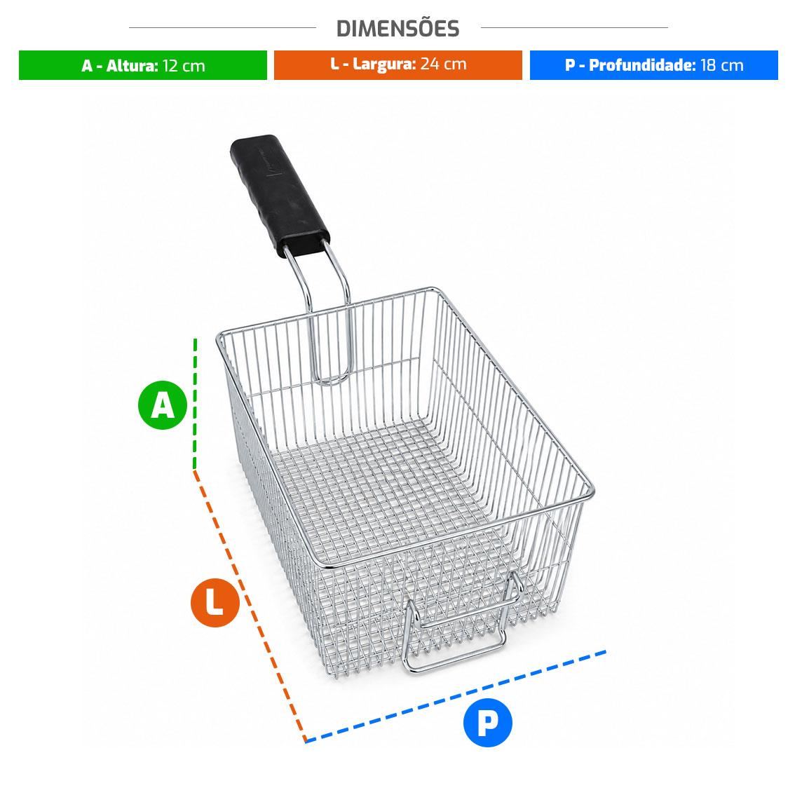 Cesto Para Fritadores FRCE 5 e FRCE 10 MTC3214 - Metalcubas
