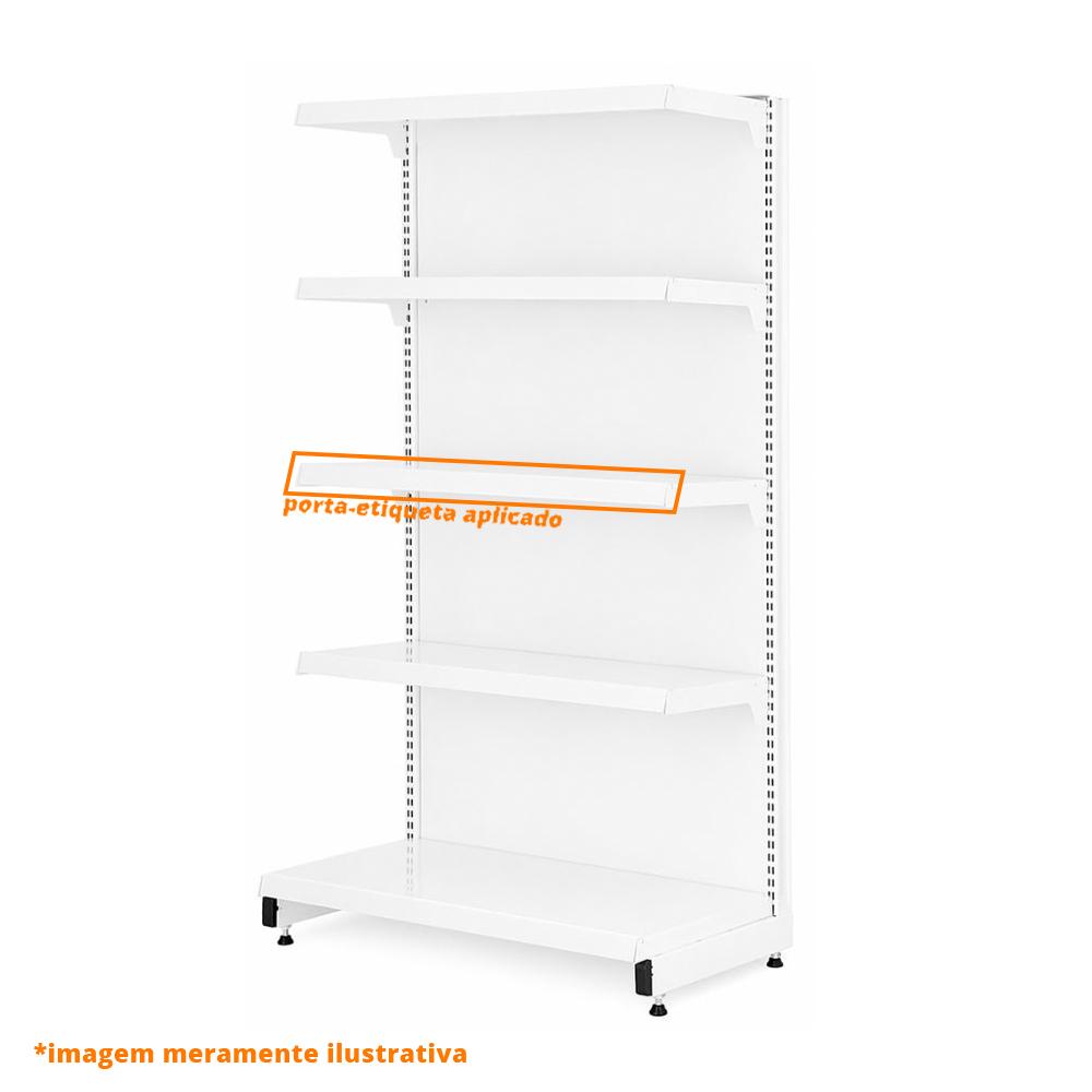Gôndola Prateleira 5 Níveis 40x30 New Plus 1,70 Parede Inicial PE Branco - SA Gôndolas