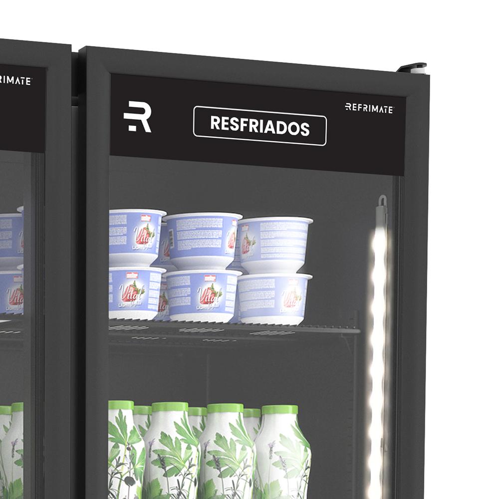 Autosserviço Expositor Vanguard Para Refrigerados 2 Portas Preto 0°C a 7 ºC ASVR2PPP 220V - Refrimate