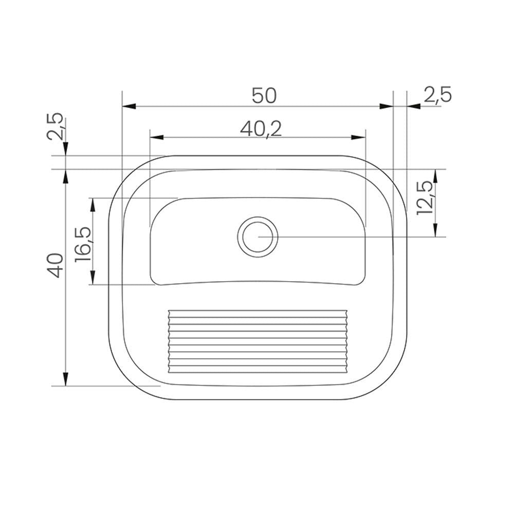 Tanque de Encaixe Para Embutir Hera 34l em Aço Inox Polido 50x40 - Tramontina 94400407