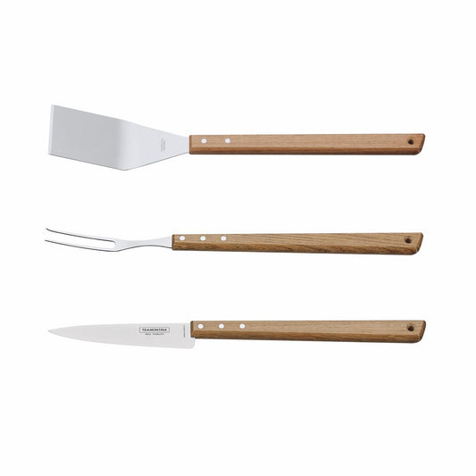Kit Utensílios de Churrasco Servir e Preparar Cabo de Madeira 3 Peças  - Tramontina