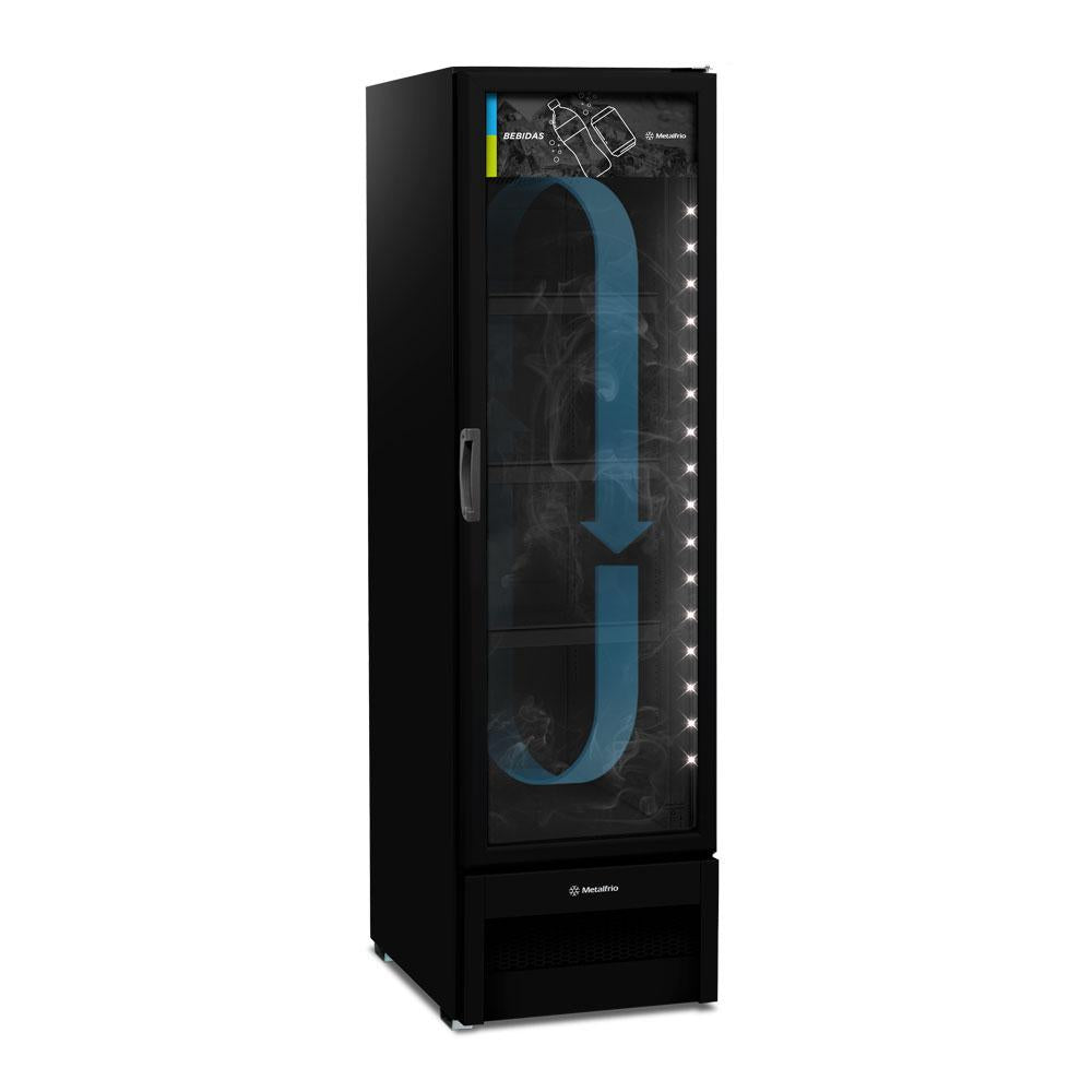Refrigerador Visa Expositor Multiuso Preto 313/343L Porta De Vidro 2°C a 8°C VB28RH 220V - Metalfrio