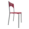 SEMINOVO - Conjunto com 8 Cadeiras de Metal Macerata Pés Retos Vermelha Acento em Plástico - Benfati