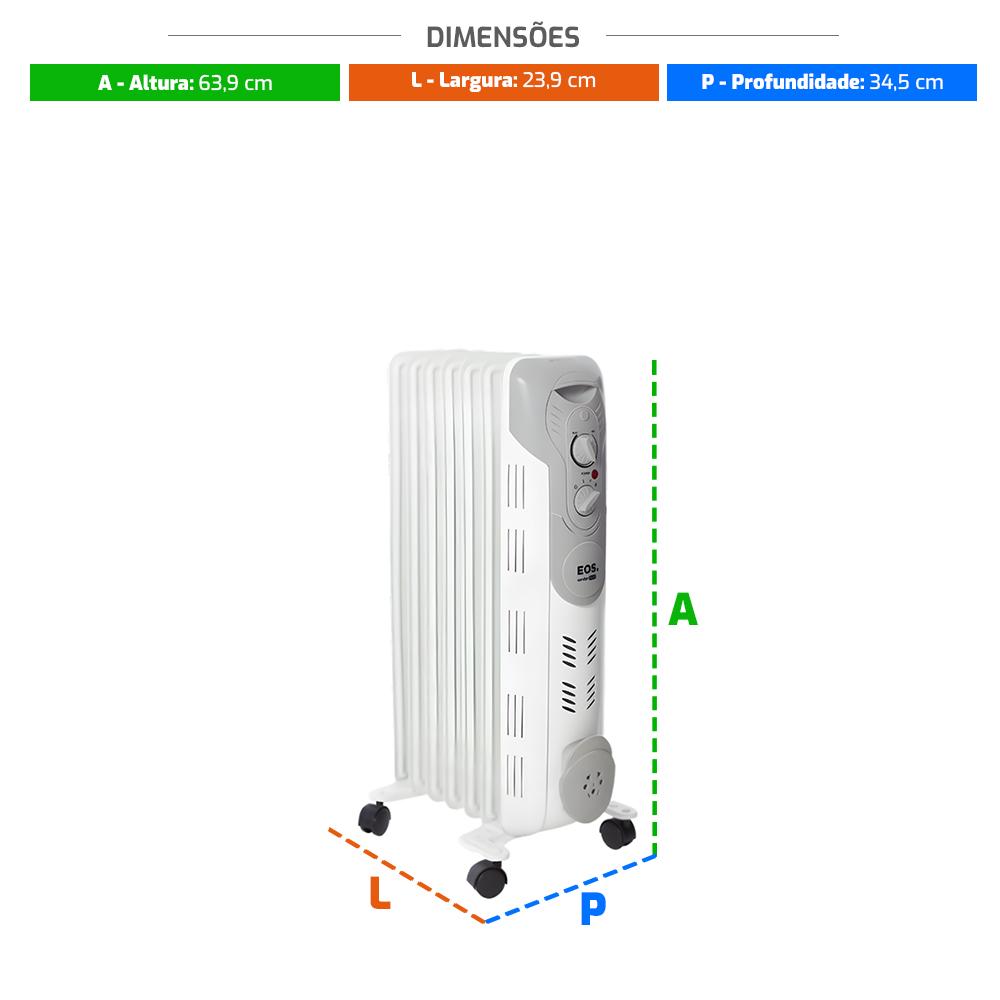 Aquecedor Eletrico a Oleo Confort Heat 1500w Eaq01o 220v - Eos