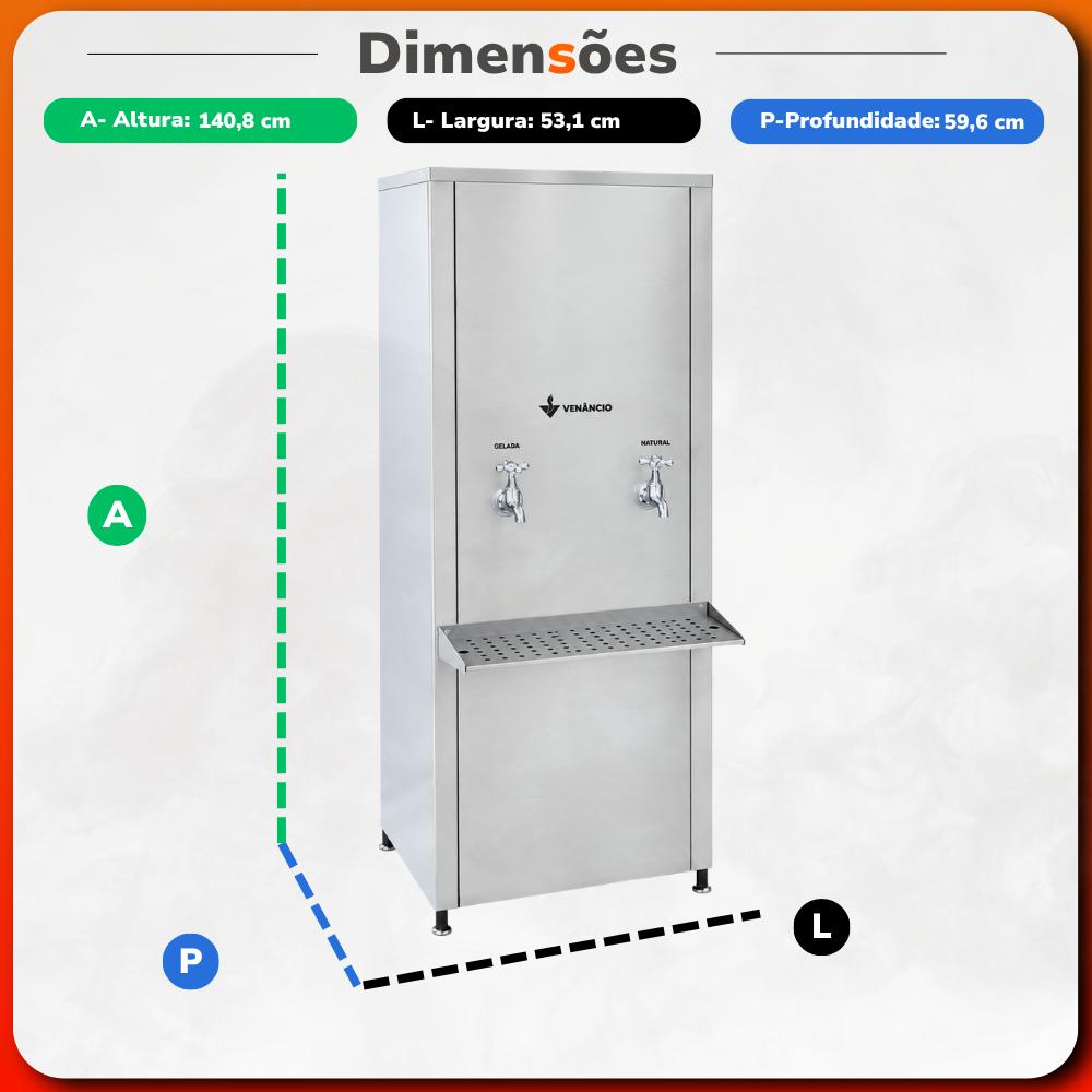Bebedouro Recipiente Industrial Refrigerado Água Gelada 100 Lts RB10 2 TG Venâncio