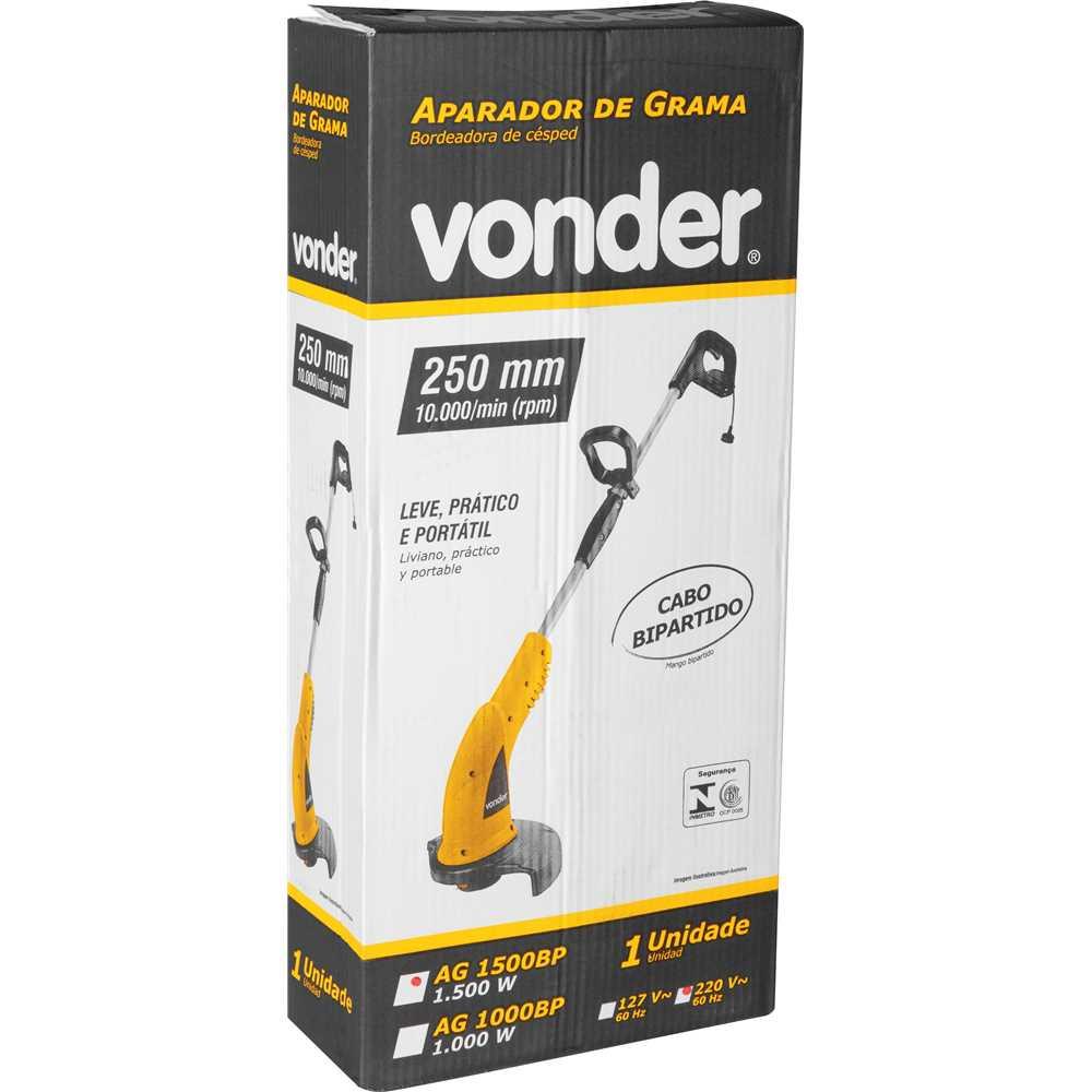 Aparador de Grama Elétrico Para Jardim 1500W AGV1500 220V - Vonder 6817150220
