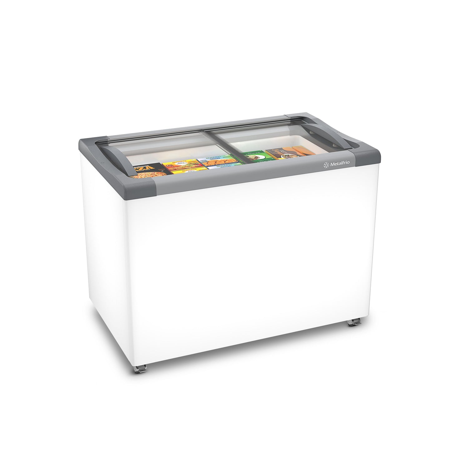 Kit - Freezer Horizontal Tampa de Vidro 231/292 Litros Nf30 - Metalfrio 127v + 6 Cestos Nextgen Branco