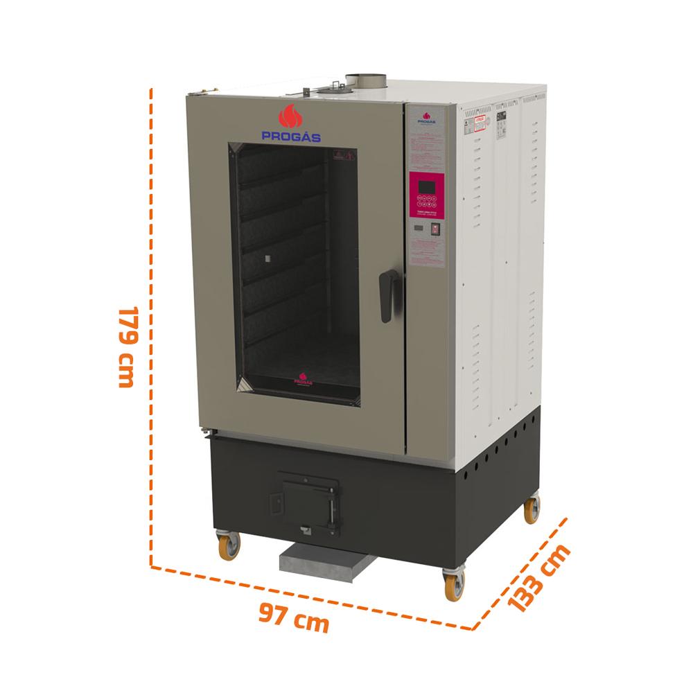 Forno Turbo Lenha Com Capacidade 10 Esteiras E Fornalha Frontal PRTLF-10000 Bivolt - Progás
