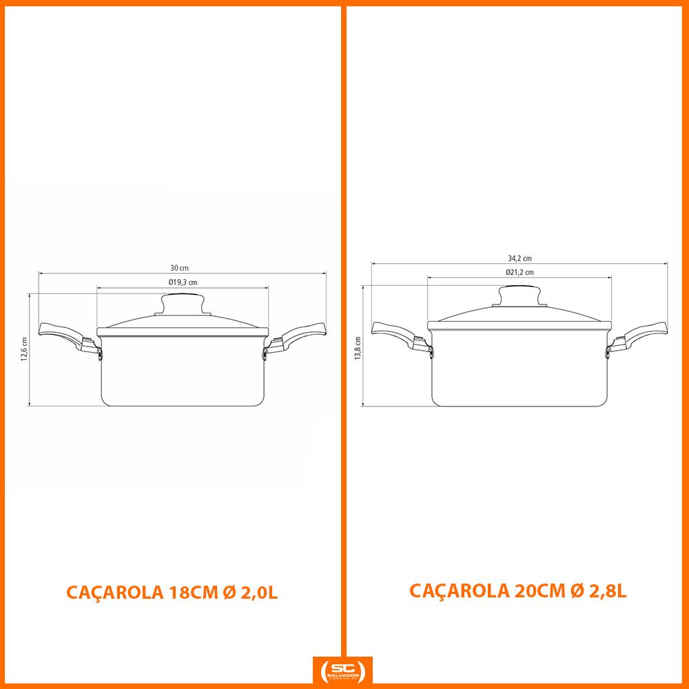 Fogão Industrial 2 Bocas com Forno Bravo Branco Venâncio + 2 Caçarolas Tramontina Turim