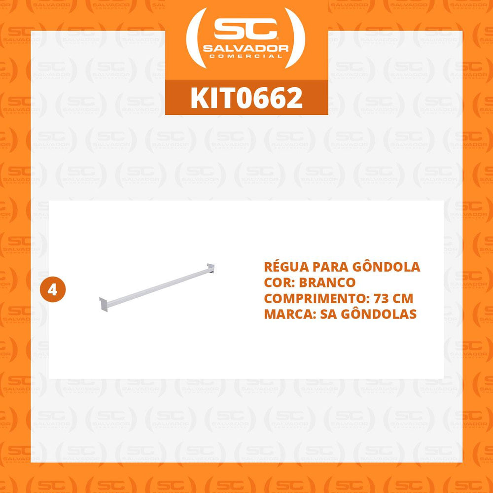 Kit 4 Réguas Para Ponta de Gôndola 73cm - SA Gôndolas