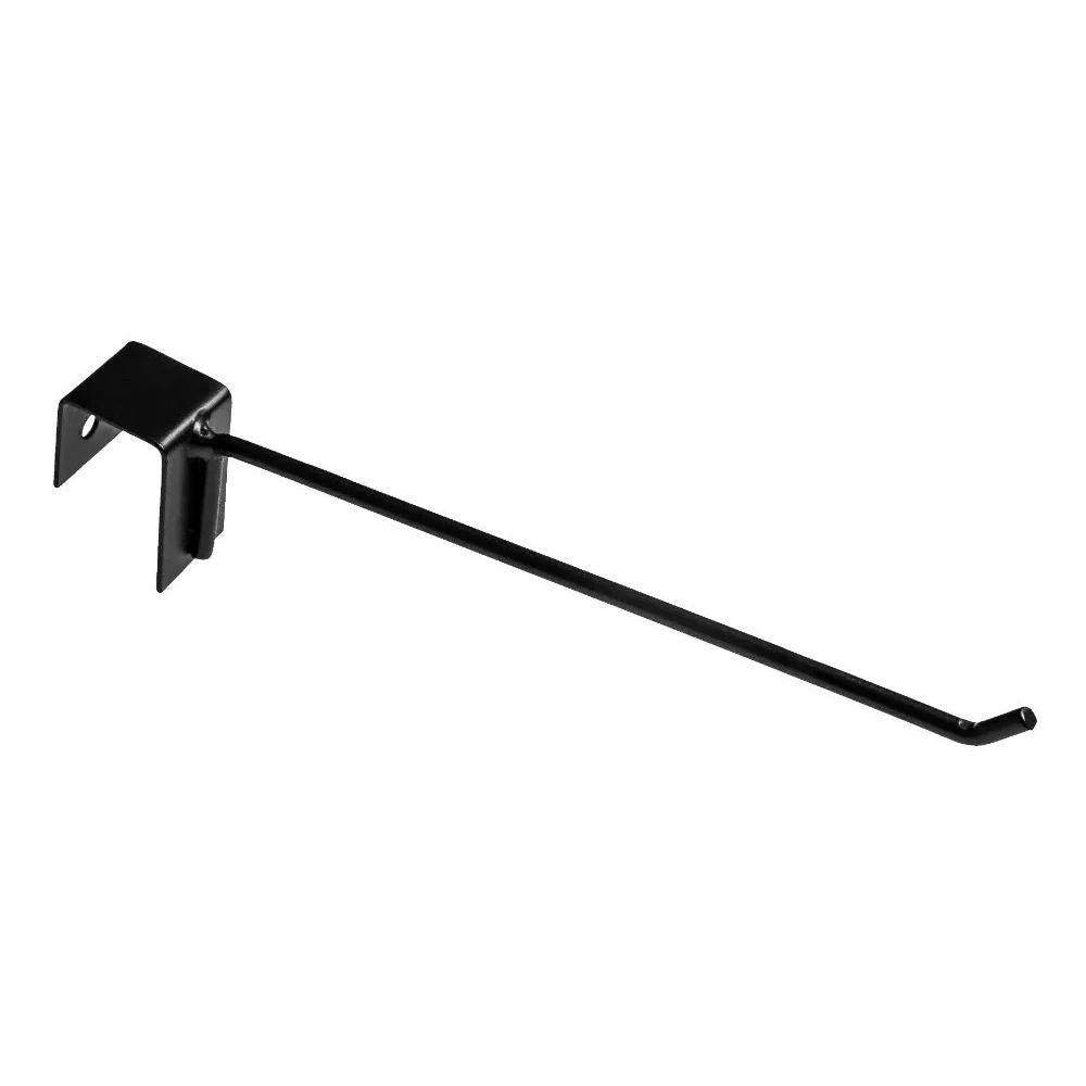 Kit Régua 91cm Para Gôndola + 6 Ganchos 30cm Preto New Plus – SA Gôndolas