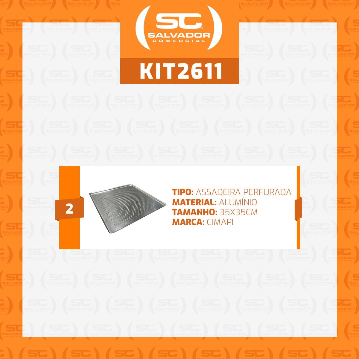 Kit - 2 Assadeiras Estampada Perfurada Alumínio 35cm x 35cm - Cimapi
