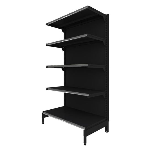 Gôndola Prateleira Preta New Plus 1,70 Ponta GP - Sa Gôndolas Porta Etiquetas Cinza