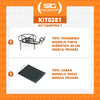 Kit Camping 7 - Fogareiro Fogão F2B10 Redondo 40cm Duplo de Mesa + Chapa Bifeteira 50cm - Progás
