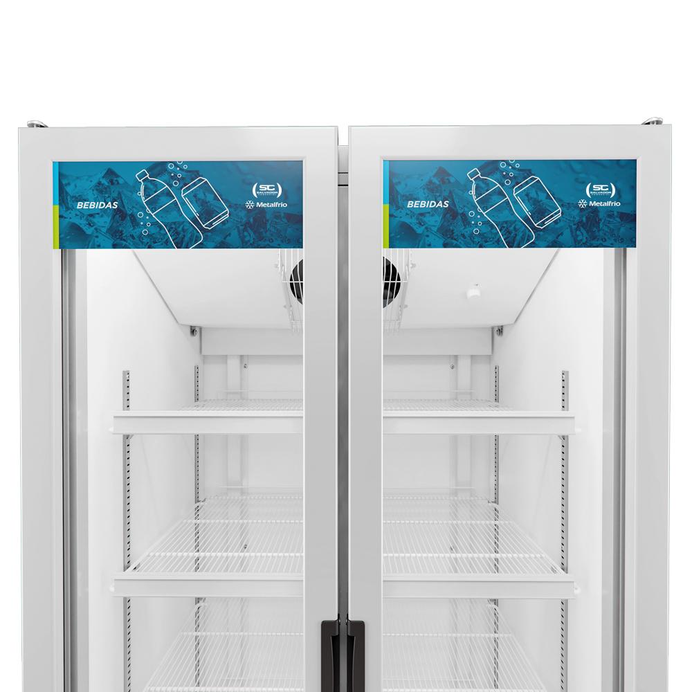 Refrigerador Expositor Vertical Bebidas Duas Portas Vidro 691/752L VB70AL Branca 220V - Metalfrio