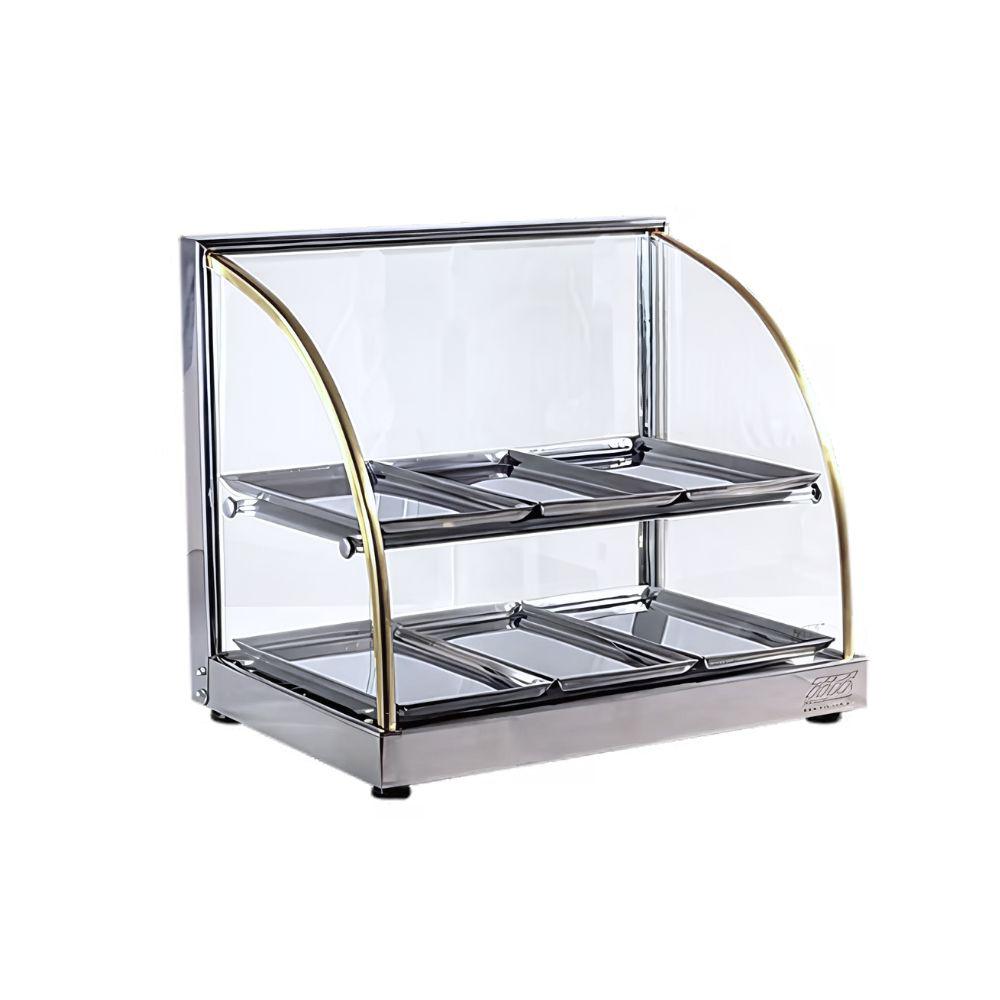 Estufa De Salgados Aquecida 6 Bandejas Vitrine Bancada Horizontal Dupla W6BD - Titã